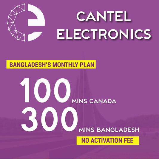 Nationwide Plan Unlimited 100 Min Canada + 300 Min Bangladesh wide talk - Bangladesh Monthly Plan